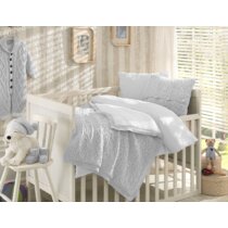 Gray and shop white crib bedding